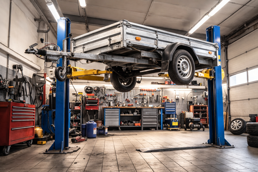 utánfutó karbantartás fék javítás futómű